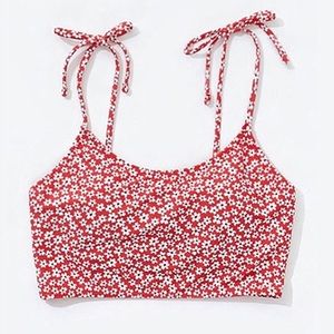 Ditsy floral print bikini top
